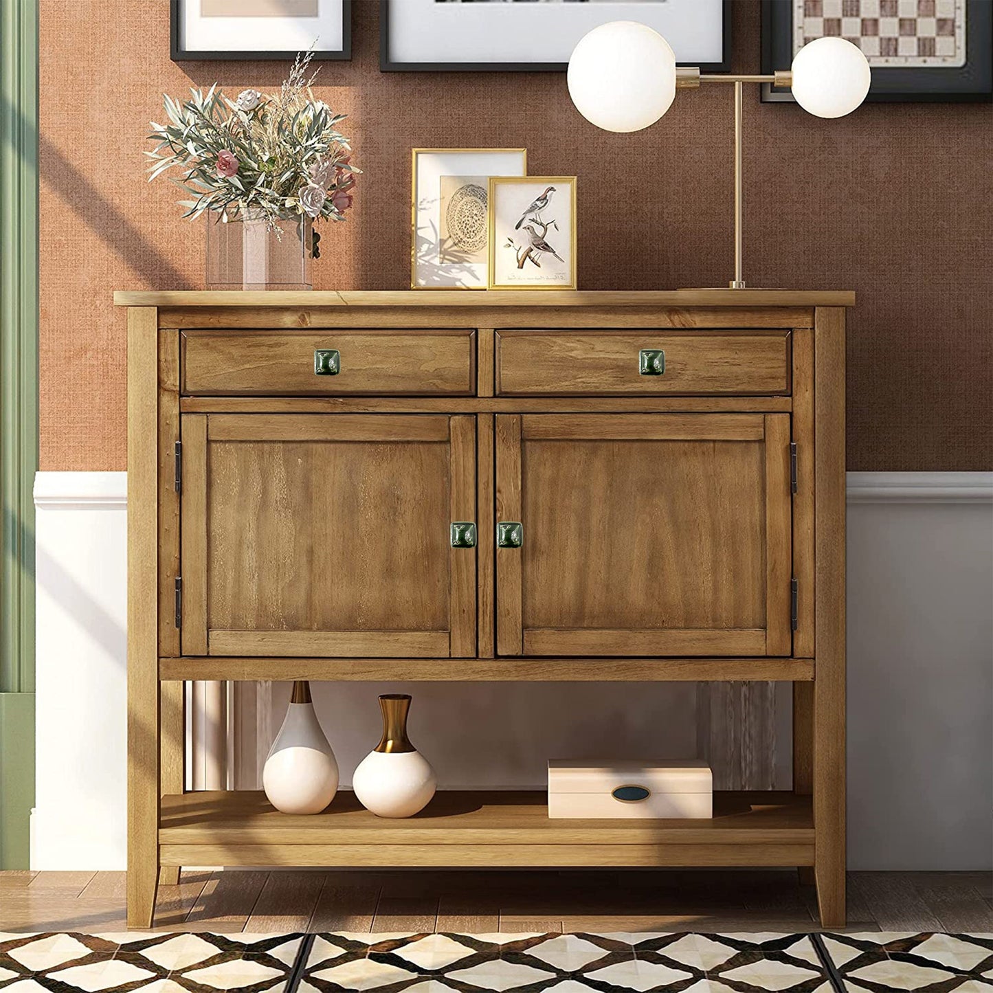 Ceramic Distressed Square Cabinet Knobs 6 Pack Knobs for Cabinets and Drawers,Closet Door Knobs, Drawer Pulls and Knobs with Mounting Screws