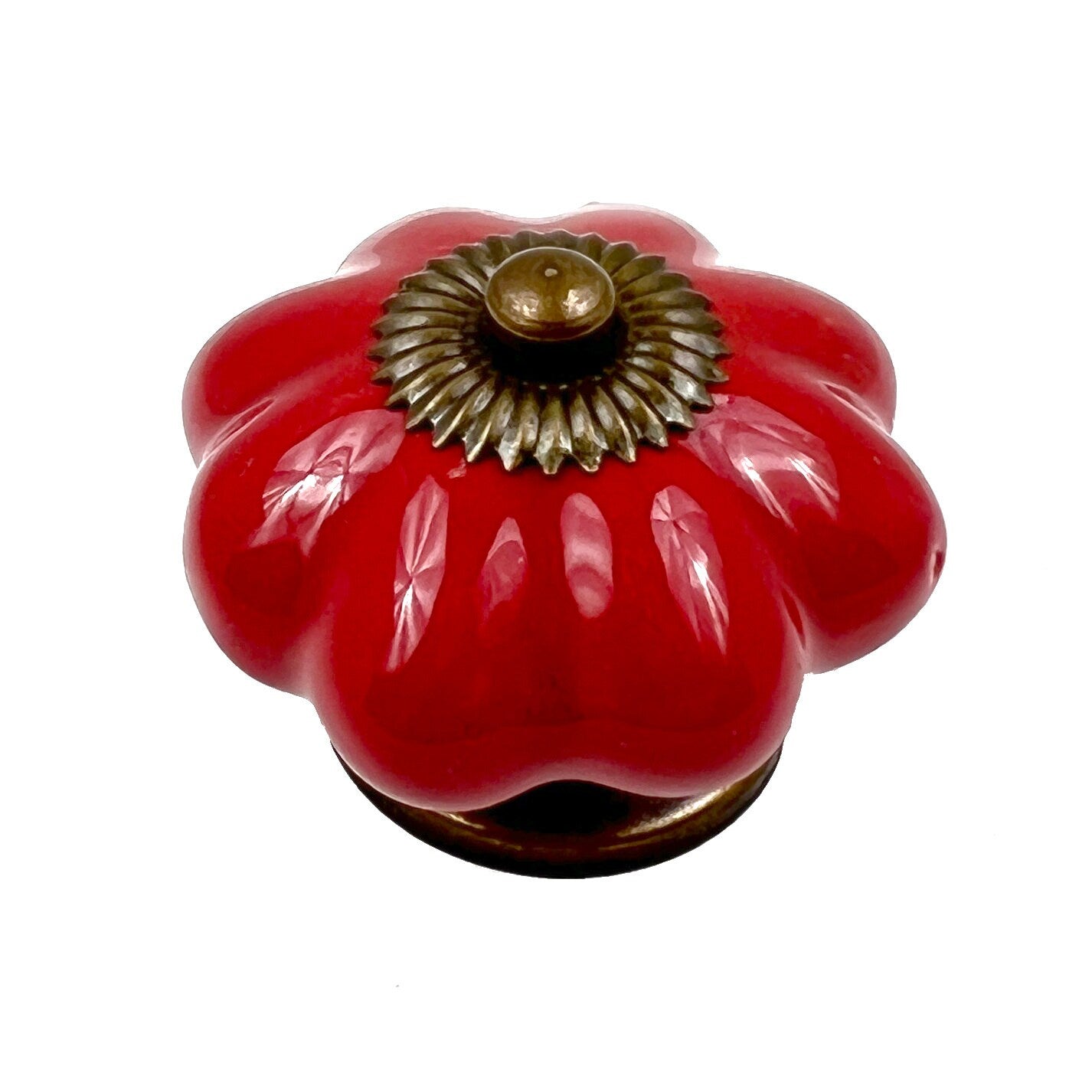 Ceramic Scallop Cabinet Knobs 6 Pack Knobs for Cabinets and Drawers, Closet Door Knobs, Drawer Pulls and Knobs with Mounting Screws