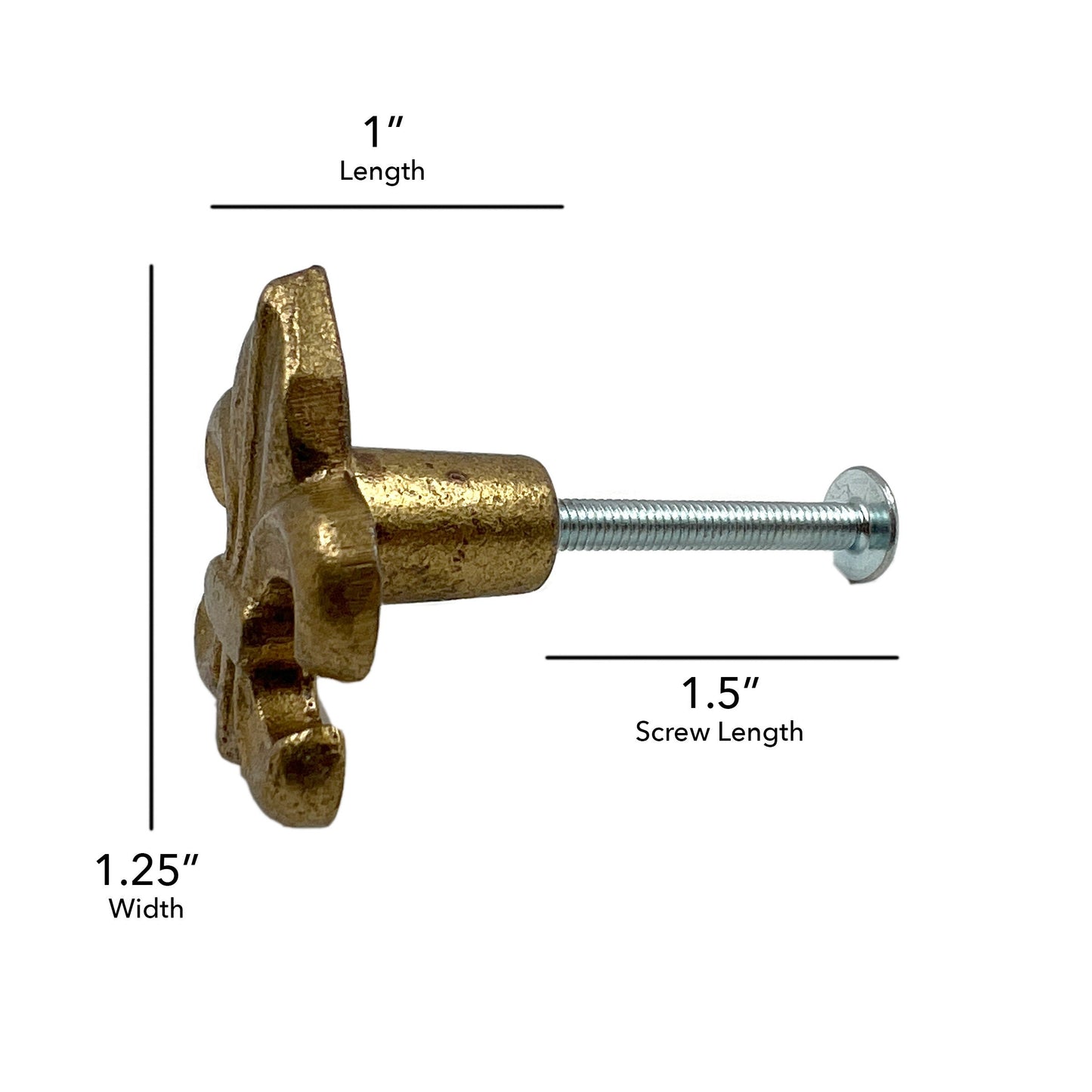 Brass Fleur De Lis Cabinet Knobs 6 Pack Knobs for Cabinets and Drawers, Closet Door Knobs, Drawer Pulls and Knobs with Mounting Screws