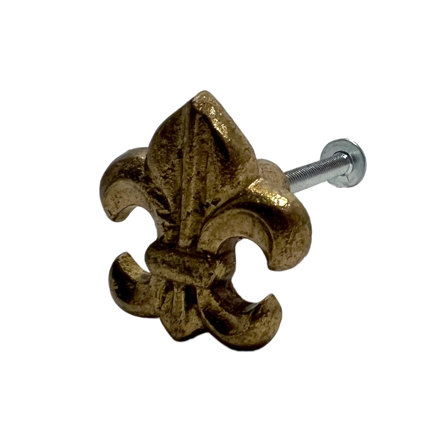 Brass Fleur De Lis Cabinet Knobs 6 Pack Knobs for Cabinets and Drawers, Closet Door Knobs, Drawer Pulls and Knobs with Mounting Screws