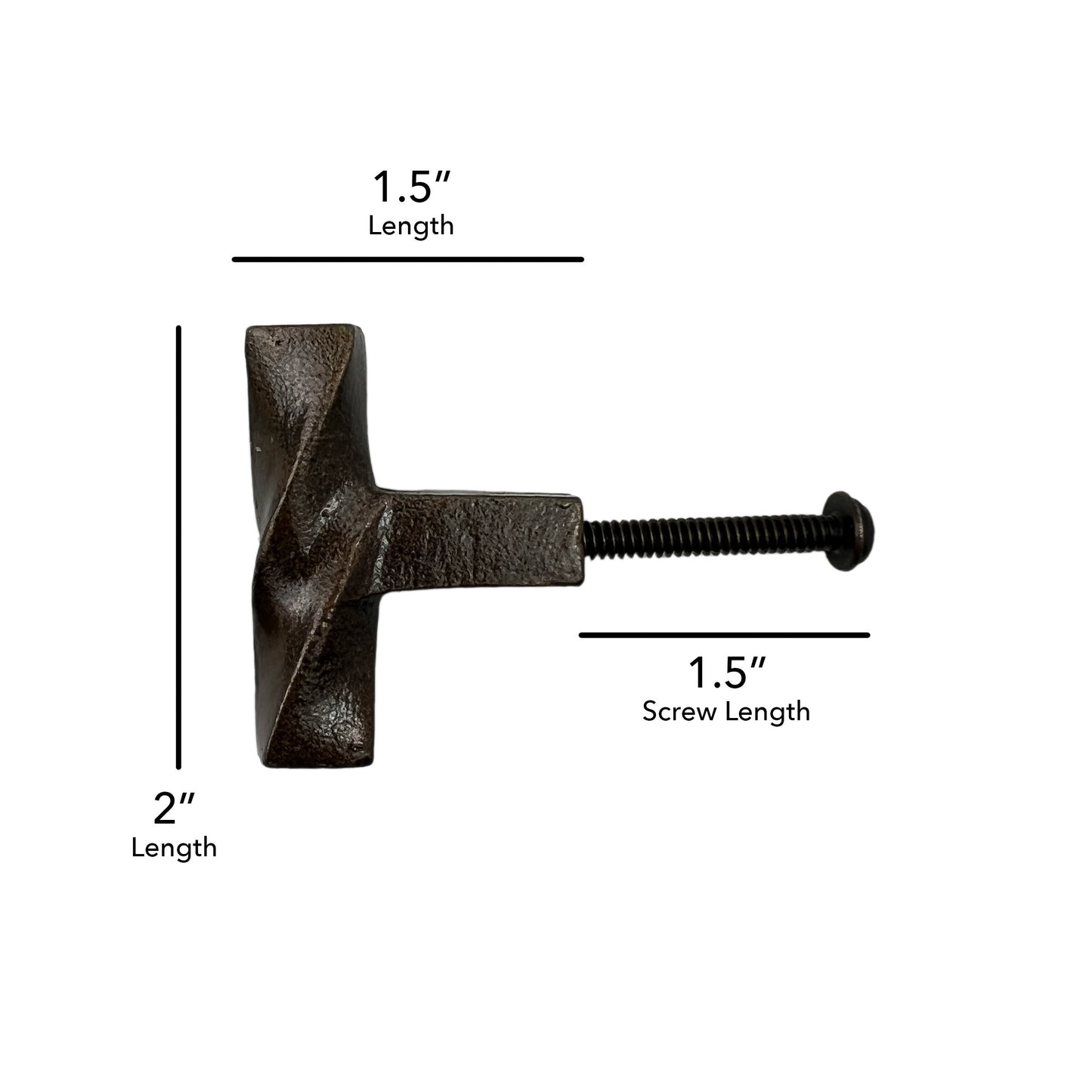 Cast Iron Twist Cabinet Knobs 6 Pack Knobs for Cabinets and Drawers, Closet Door Knobs, Drawer Pulls and Knobs with Mounting Screws