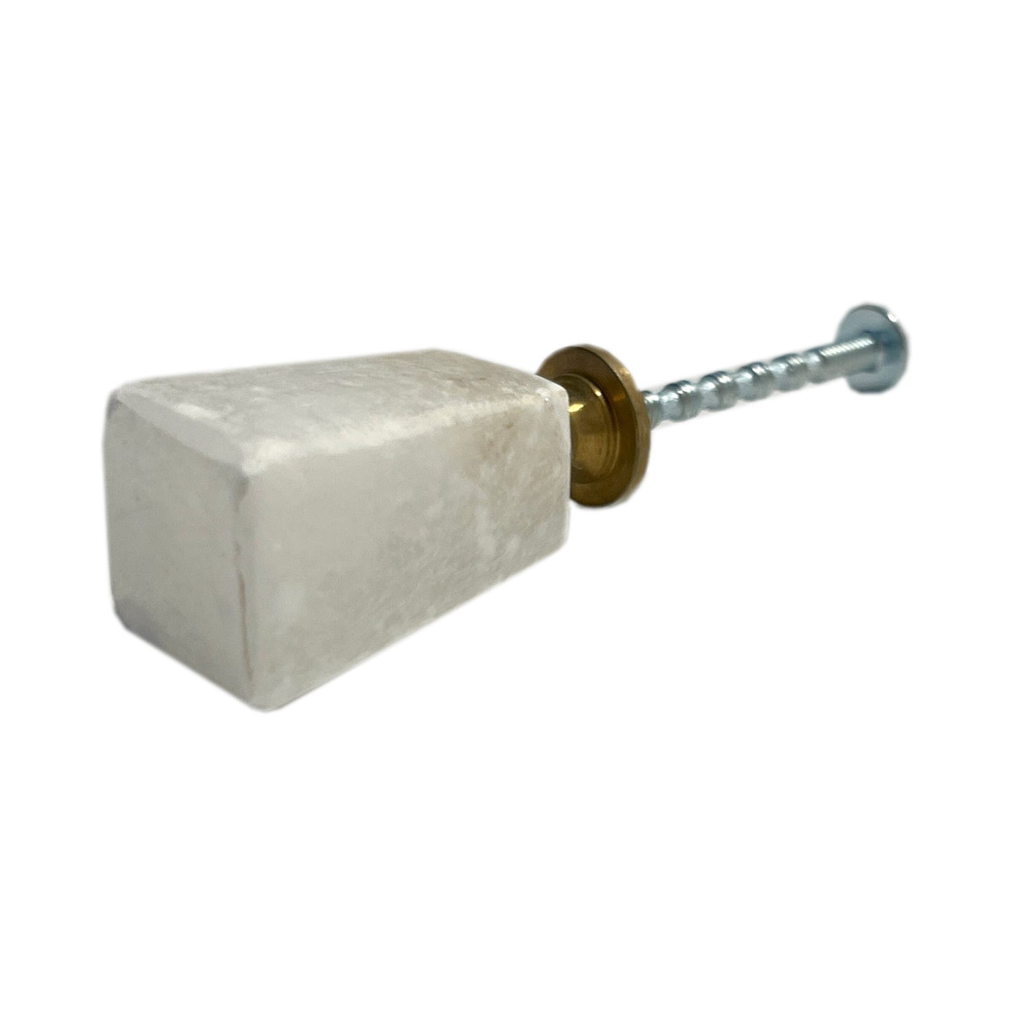 Stone Tapered Cabinet Knobs 6 Pack Knobs for Cabinets and Drawers, Closet Door Knobs, Drawer Pulls and Knobs with Mounting Screws (White)