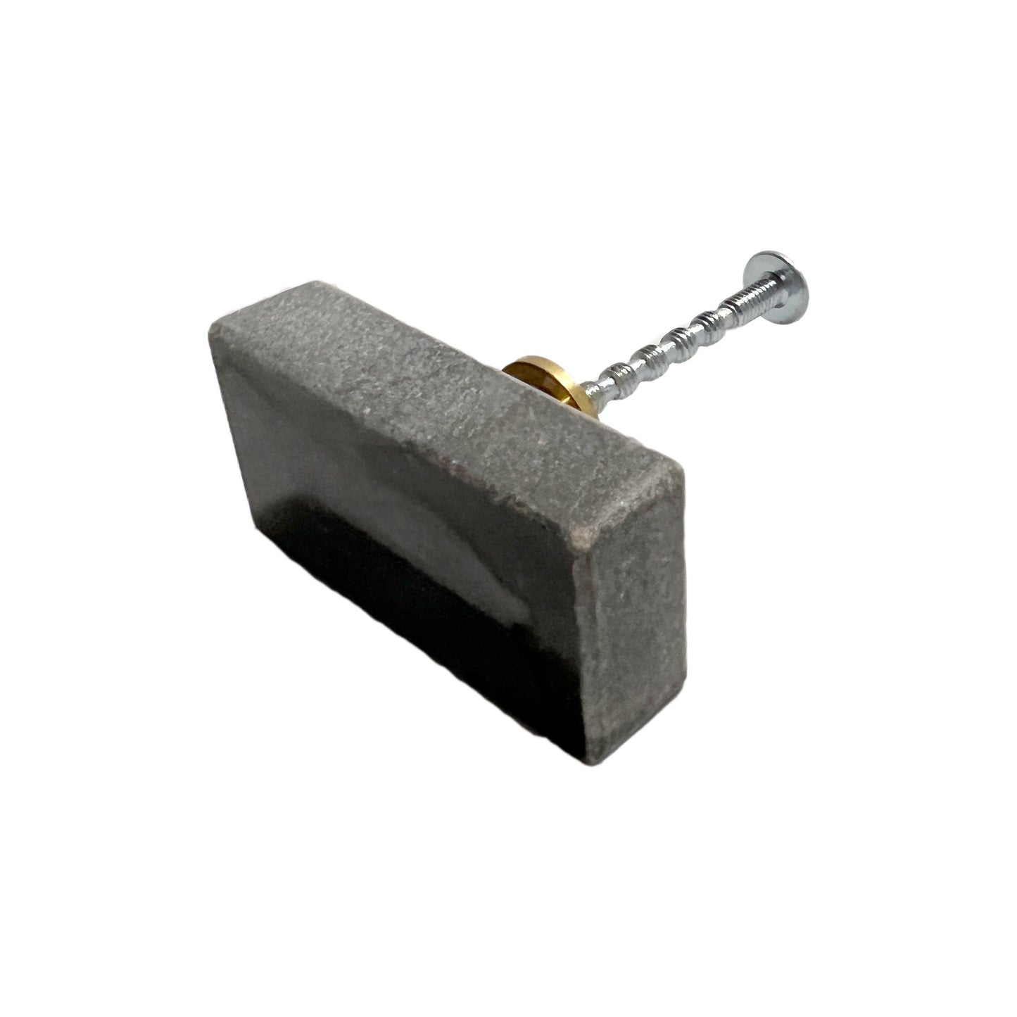 Stone Brick Cabinet Knobs 6 Pack Knobs for Cabinets and Drawers, Closet Door Knobs, Drawer Pulls and Knobs with Mounting Screws (Grey)