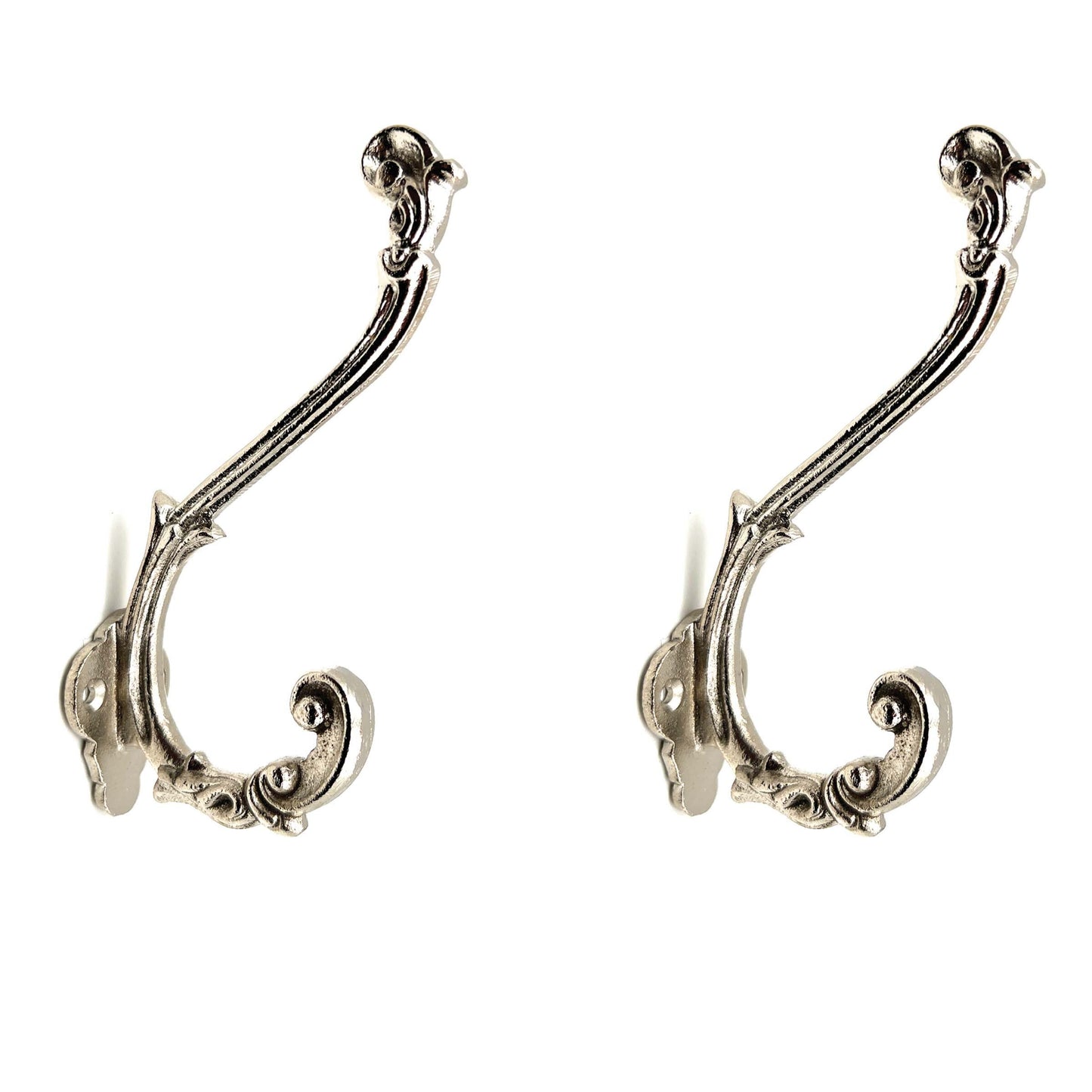 Metal Baroque Wall Hook Nickel Set of 6 , Kitchen Cabinet Knobs Dresser Knobs Drawer Knobs Handles