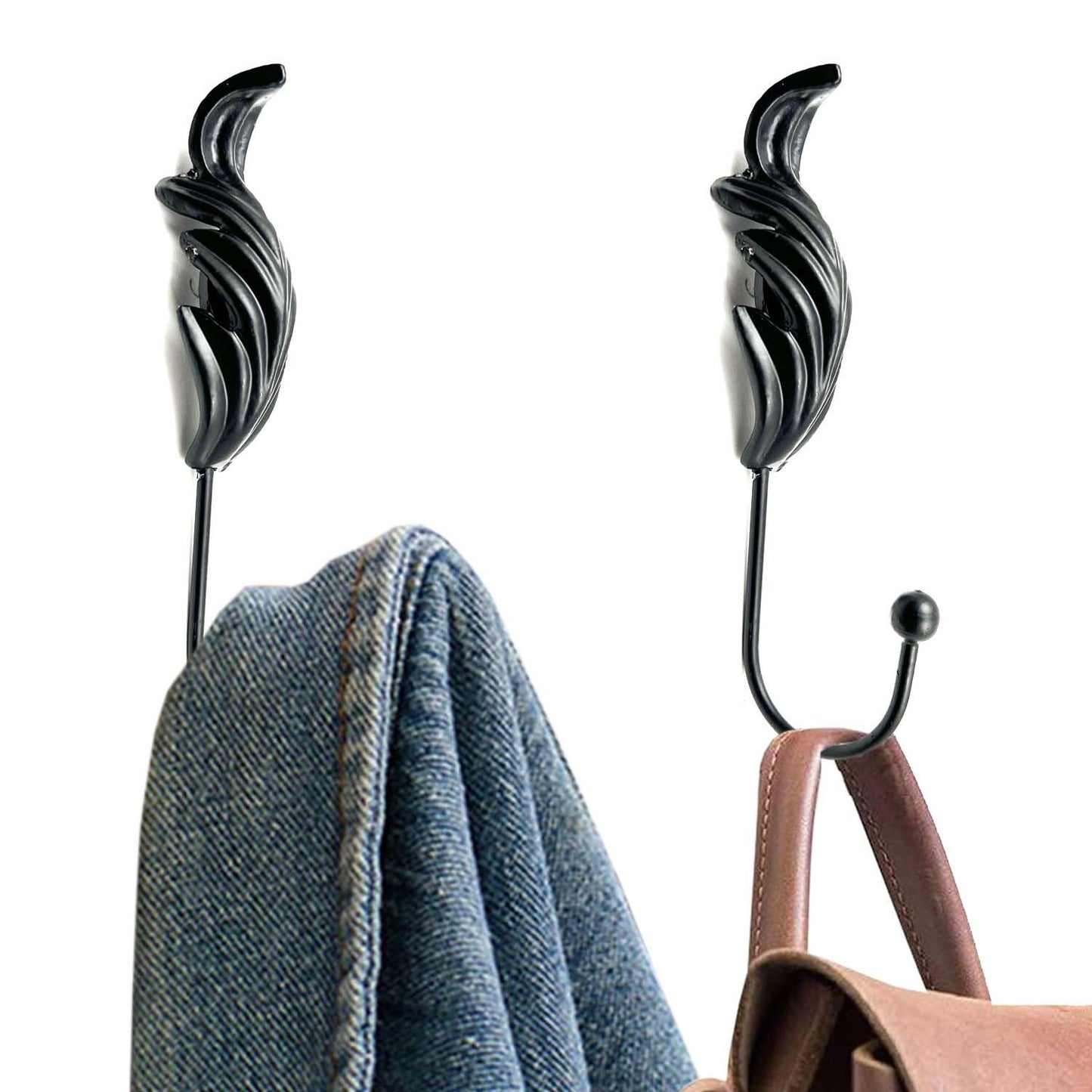 Metal Feather Wall Hook Black Set of 6, Kitchen Cabinet Knobs Dresser Knobs Drawer Knobs Handles