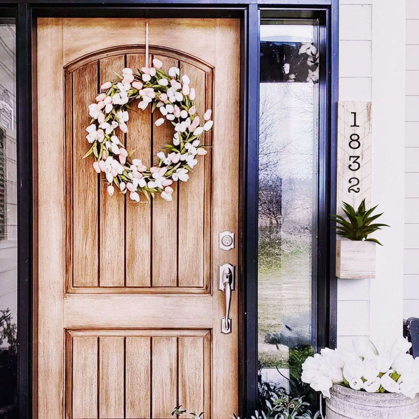 Wall Planter Outside, Address Sign For House, House Number Sign, Porch Planter, Holiday Planter, Succulent Planter, Address Plaque Planter