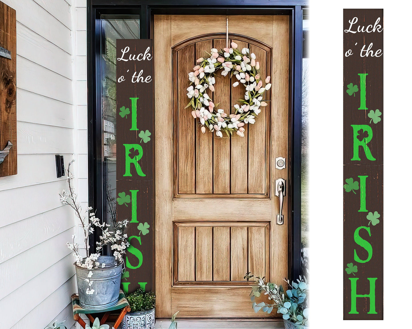 72in St. Patrick's Day Wooden Porch Sign Large Welcome Porch Sign for St.Patrick's Day Decor Sign Home Front Door Yard Party Decor