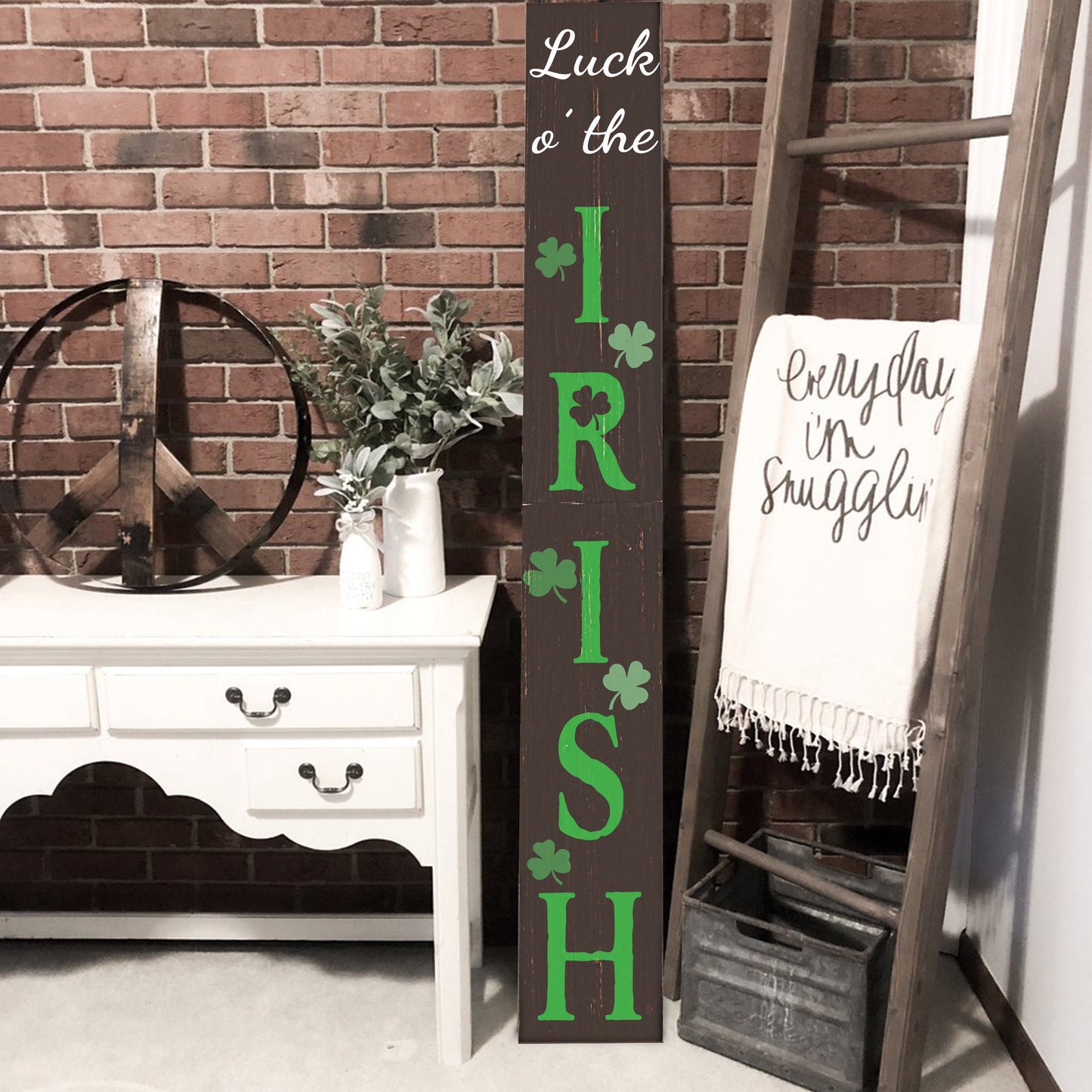 72in St. Patrick's Day Wooden Porch Sign Large Welcome Porch Sign for St.Patrick's Day Decor Sign Home Front Door Yard Party Decor