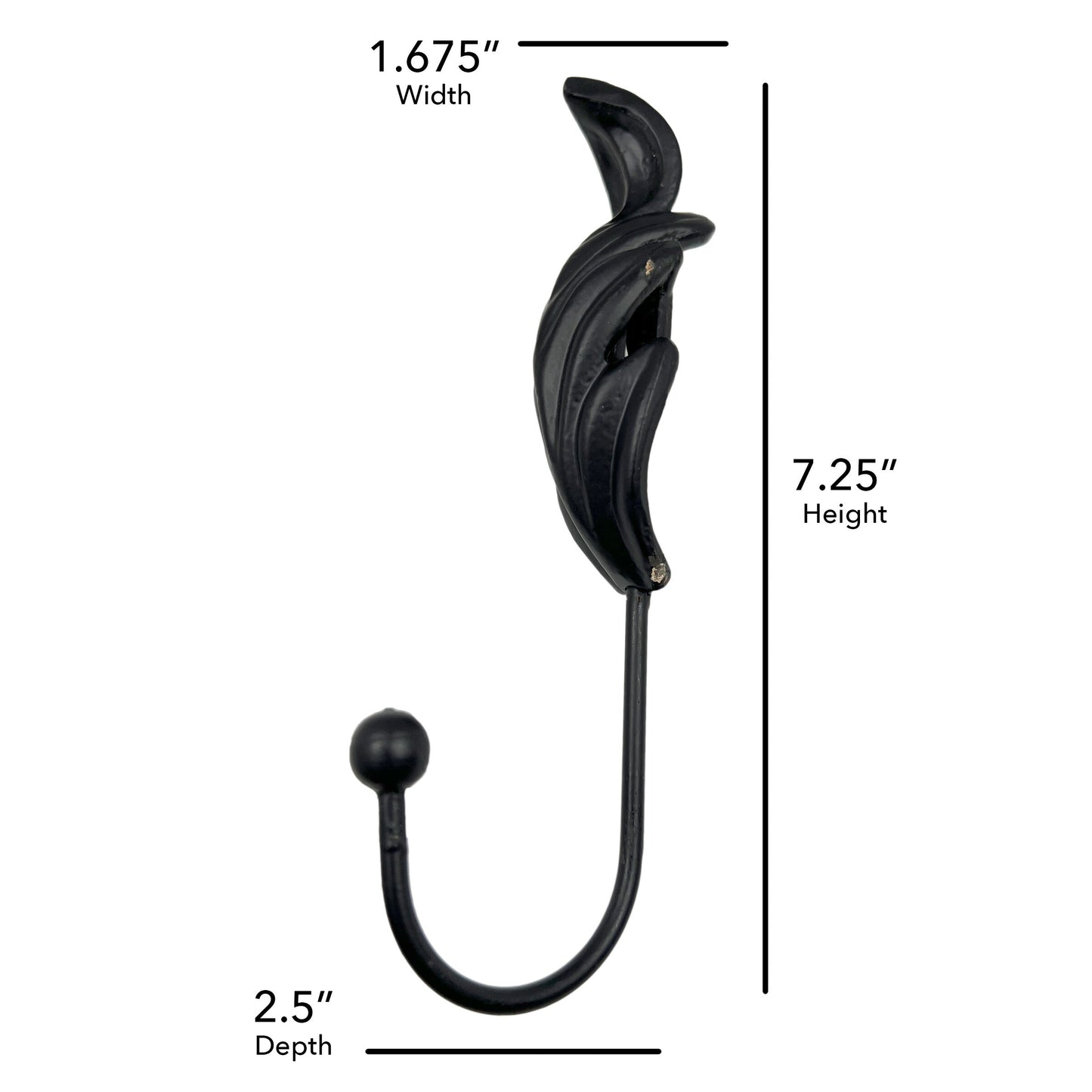 Metal Feather Wall Hook Black Set of 6, Kitchen Cabinet Knobs Dresser Knobs Drawer Knobs Handles