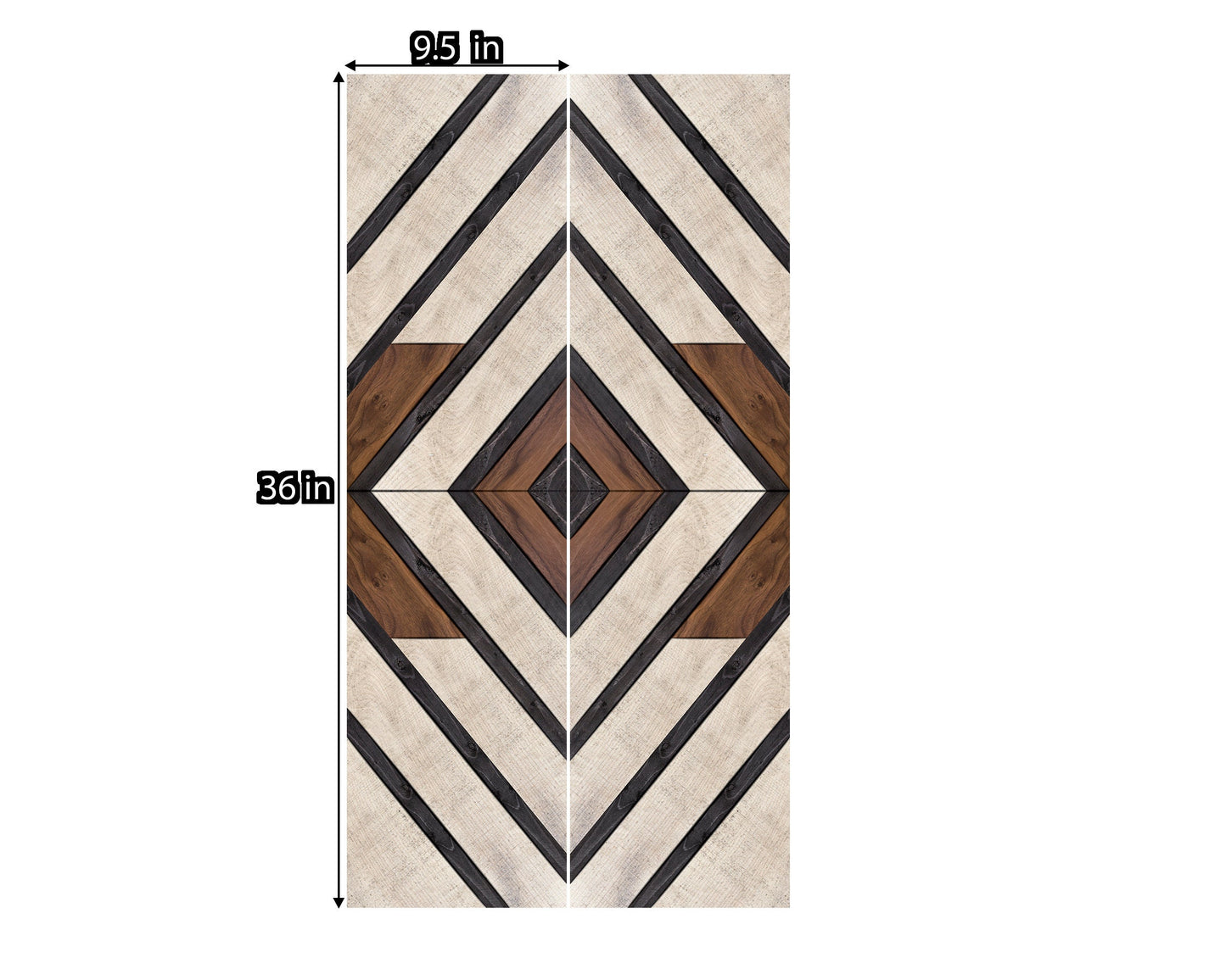 Farmhouse Home Decor Wooden Art Diamond Sign, Wood Geometric Wall Hanging Boho Wall Art Prints on Wood for Apartment Bedroom Living Room
