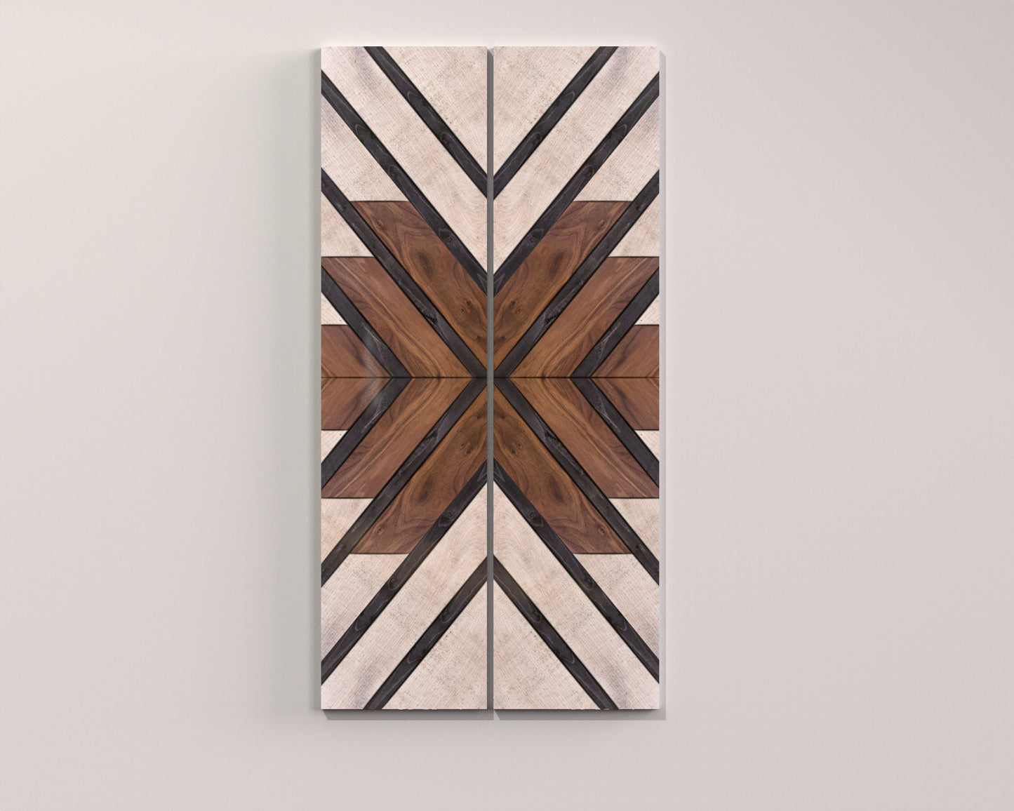 36in Wall Decor Wooden Art - Geometric Pattern Wood Wall Hanging, Boho Wall Art Prints for Apartment, Bedroom, Living Room