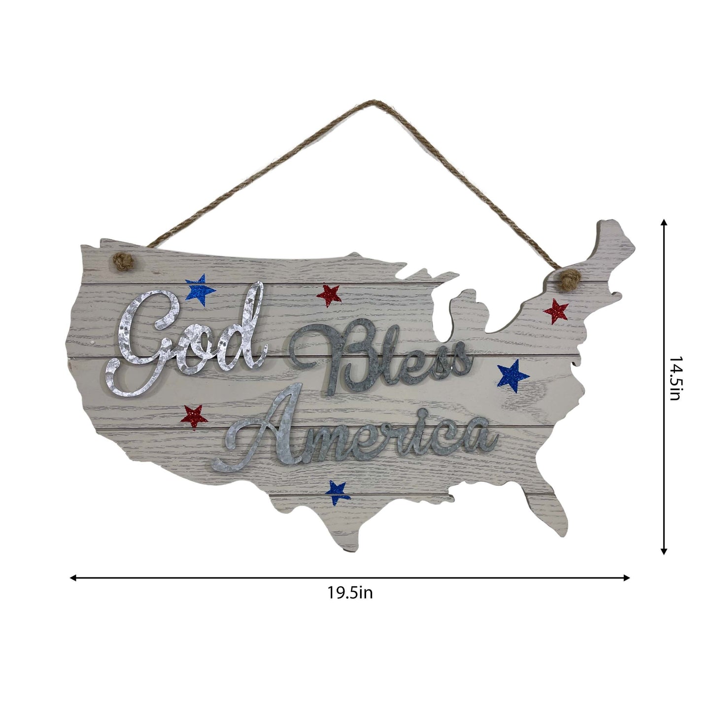 God Bless America Wall Sign Decor | 4th of July Rustic Home Decor