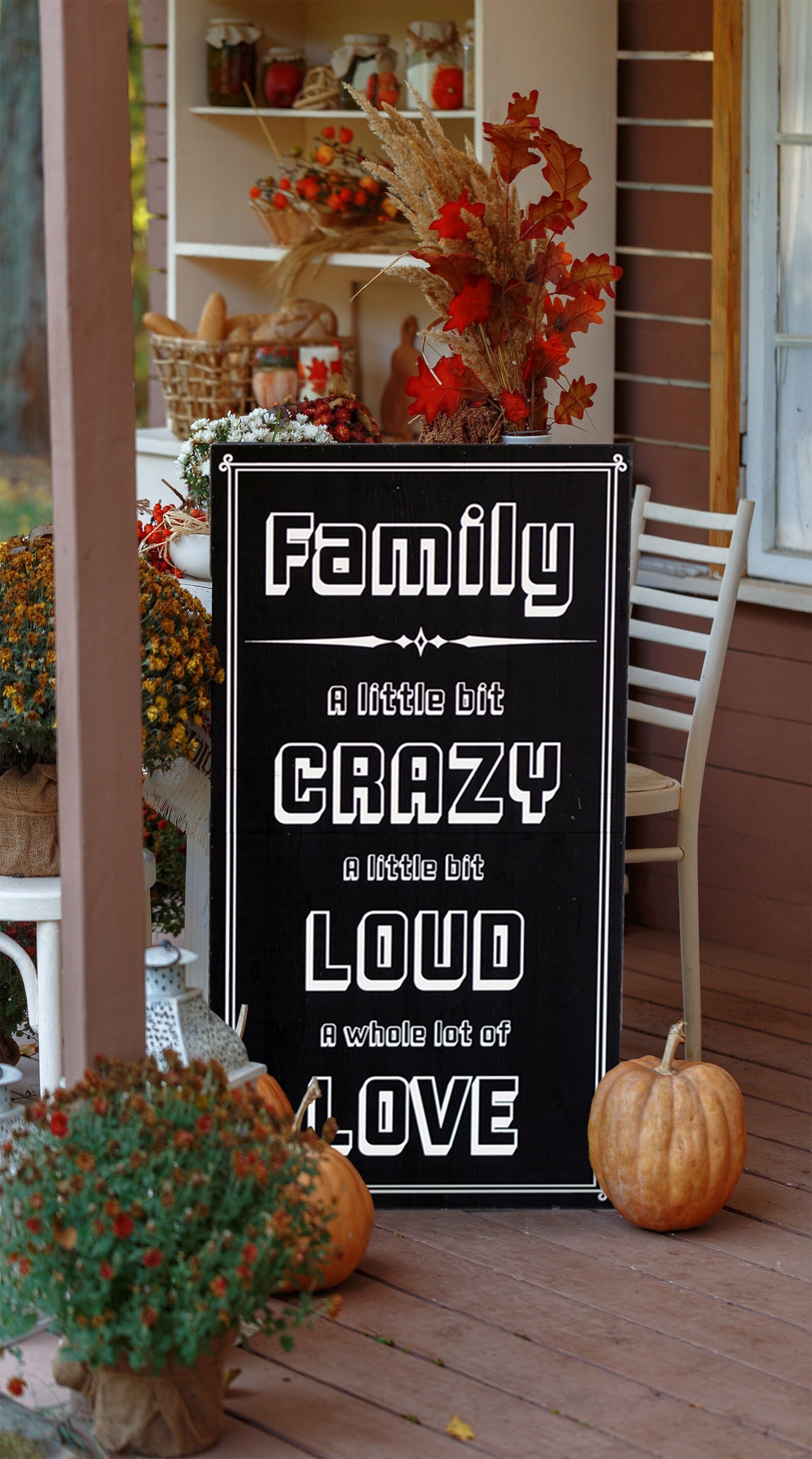 Add a touch of warmth to your home with this charming 36in wooden family sign