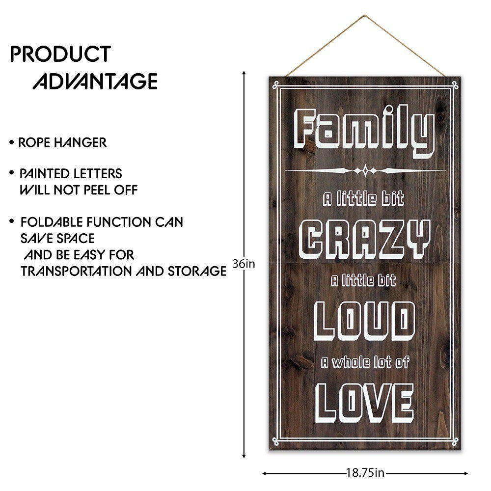 Add a touch of warmth to your home with this charming 36in wooden family sign