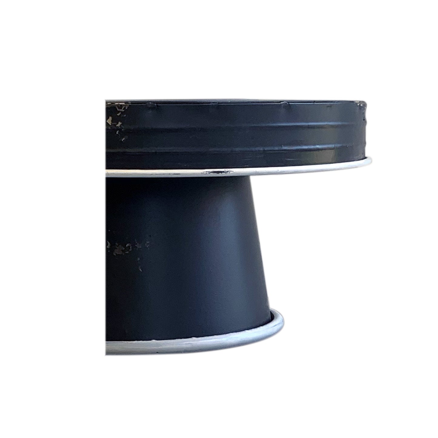 Black Distressed Enamel Pedestal Server Set - 3 Piece Farmhouse Decor