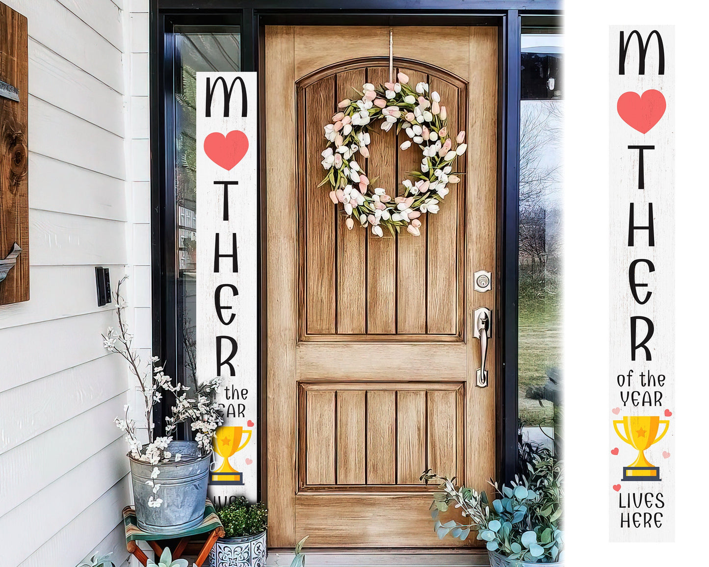 72in Rustic Welcome Sign | Porch/Patio Decor | Mother's Day Wooden Porch Sign Standing