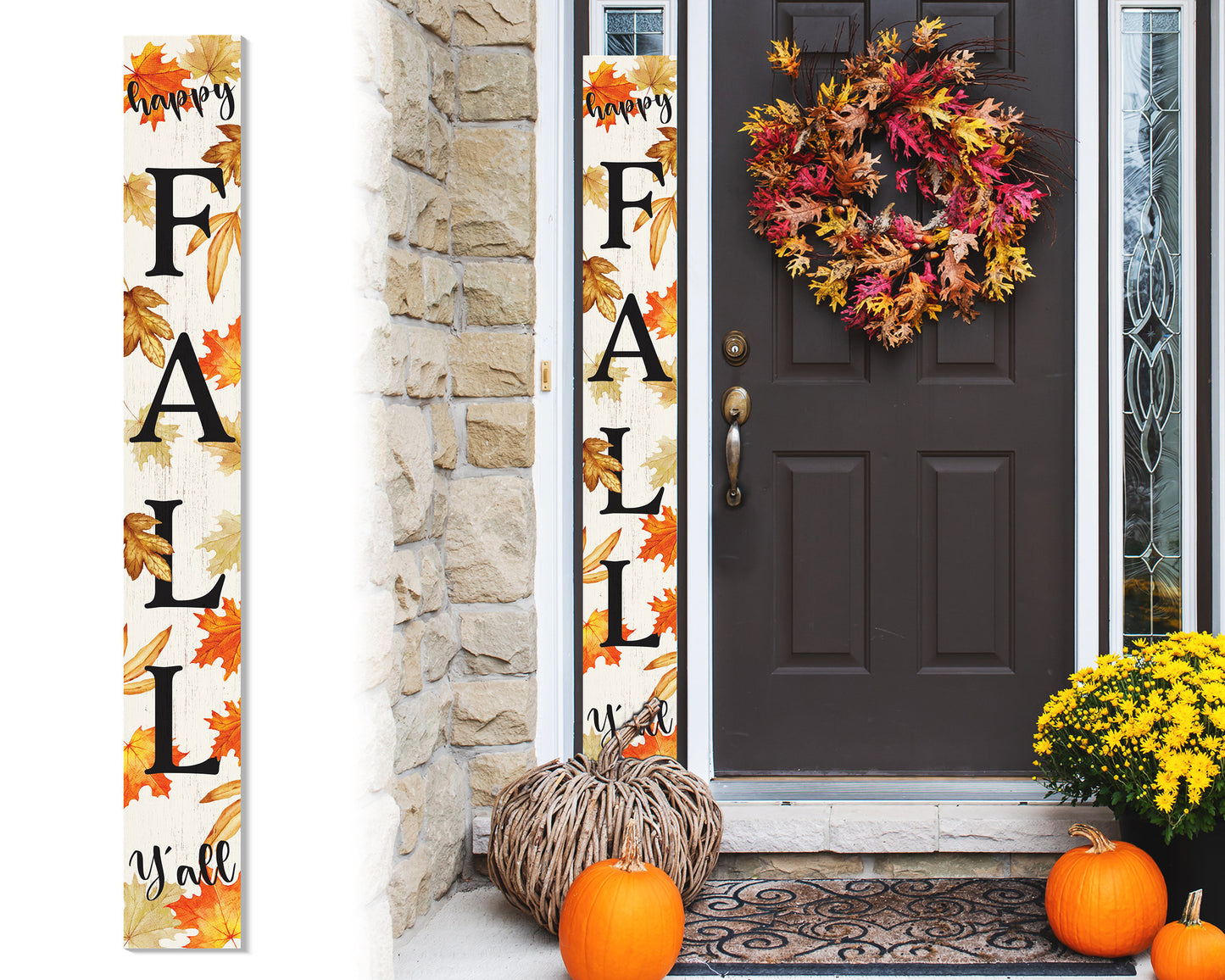 72in Fall Welcome Sign for Front Door Porch Decor - Wood Folding Giant Board