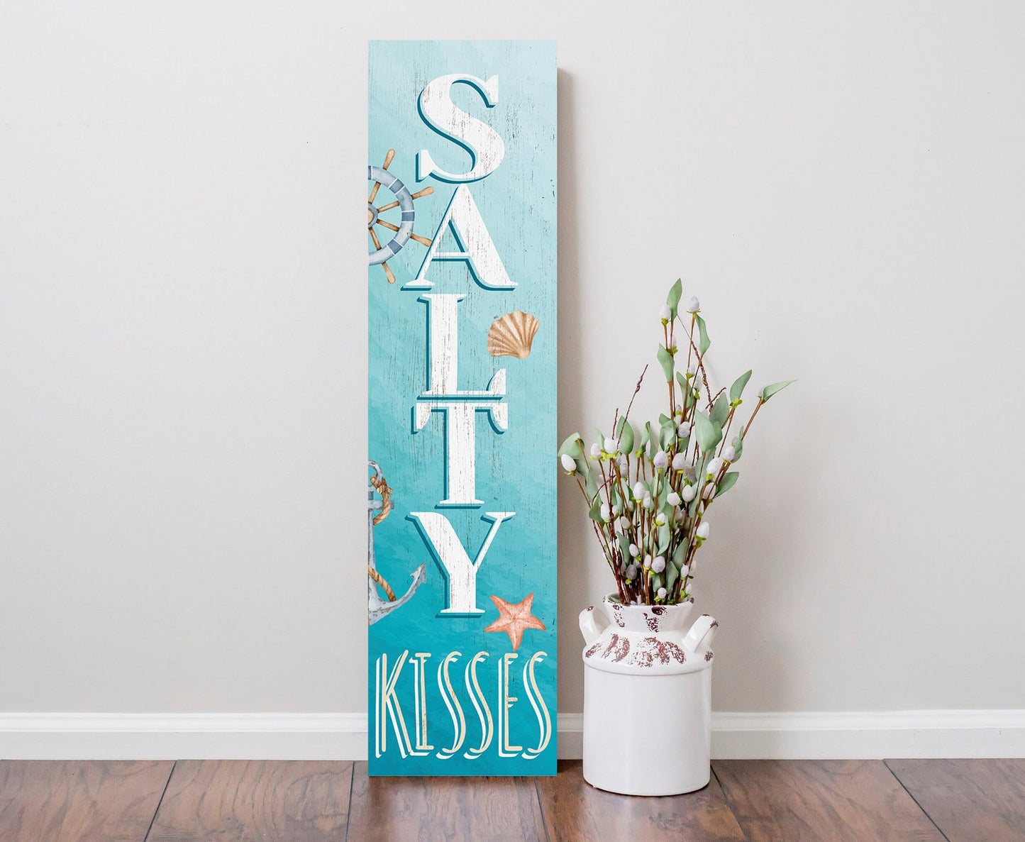 36in Sandy Toes Porch Sign for Front Door - Tropical Wooden Wall Decor, Outdoor Summer Beach Inspired Display