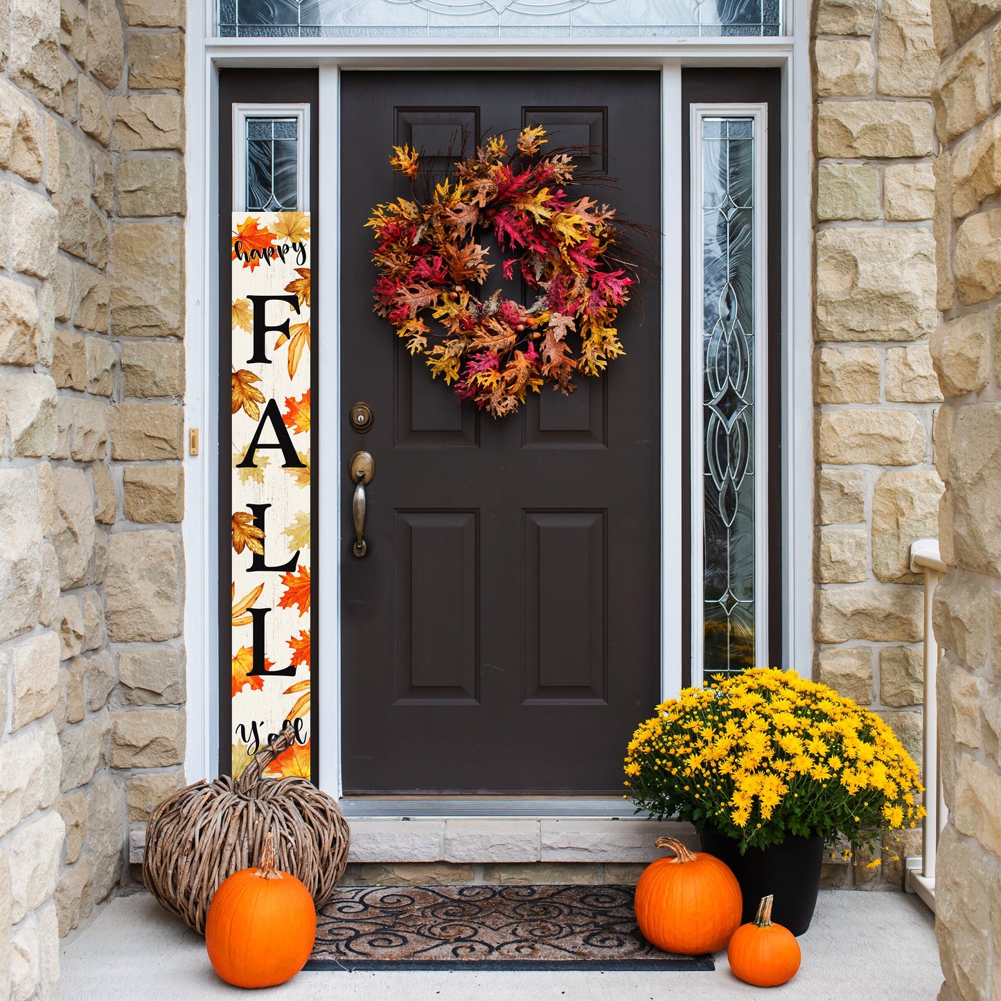 72in Fall Welcome Sign for Front Door Porch Decor - Wood Folding Giant Board