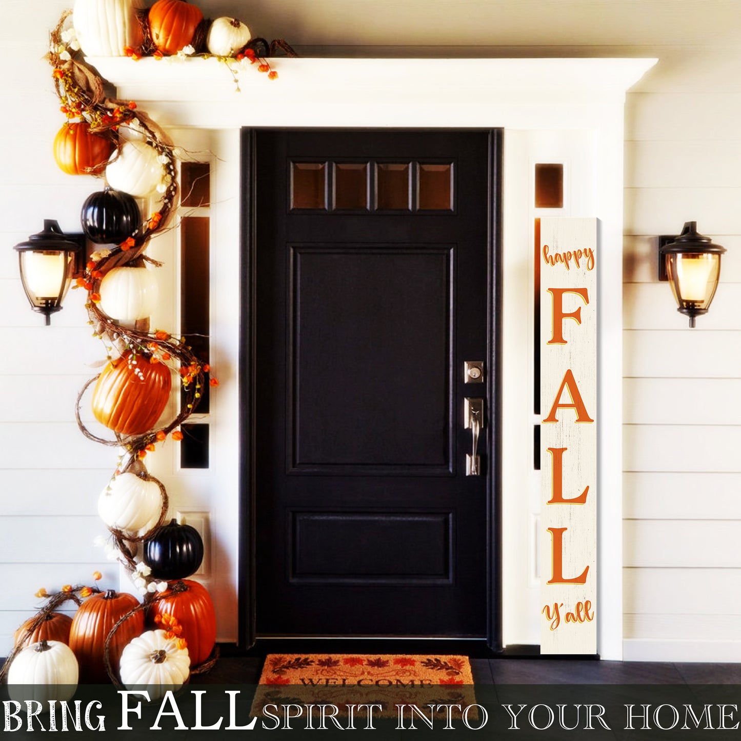 72in "Happy Fall Y'all" Porch Sign | Front Door Display | Ideal Porch Decor | Perfect for Autumn Celebrations