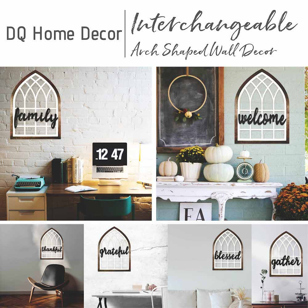 Interchangeable Arch Shaped Wall Decor, Framed Wall Art, Modern Farmhouse Wood Wall Window Arches, Indoor Outdoor Decoration