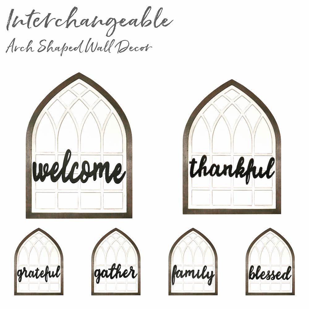 Interchangeable Arch Shaped Wall Decor, Framed Wall Art, Modern Farmhouse Wood Wall Window Arches, Indoor Outdoor Decoration