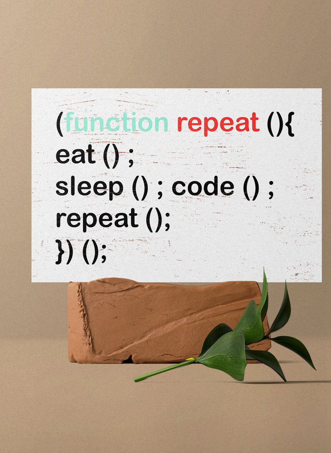 Celebrate Your Passion: 7.5in x 5in Wooden Wall Decor Sign - "Eat Sleep Code Repeat" - Inspiring & Fun