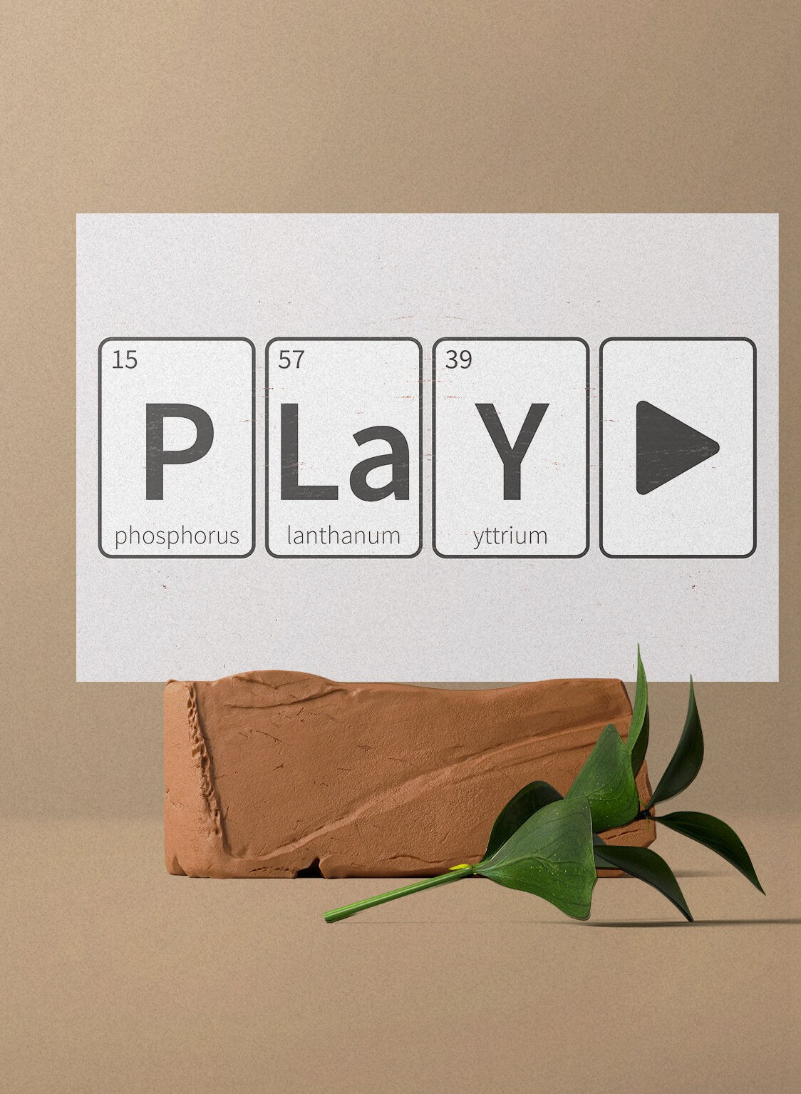 Geek Out with Chemistry: 7.5in x 5in Wooden Wall Decor Sign - "PLaYEr" Periodic Table Elements Words Chemistry Poster - Creative & Fun