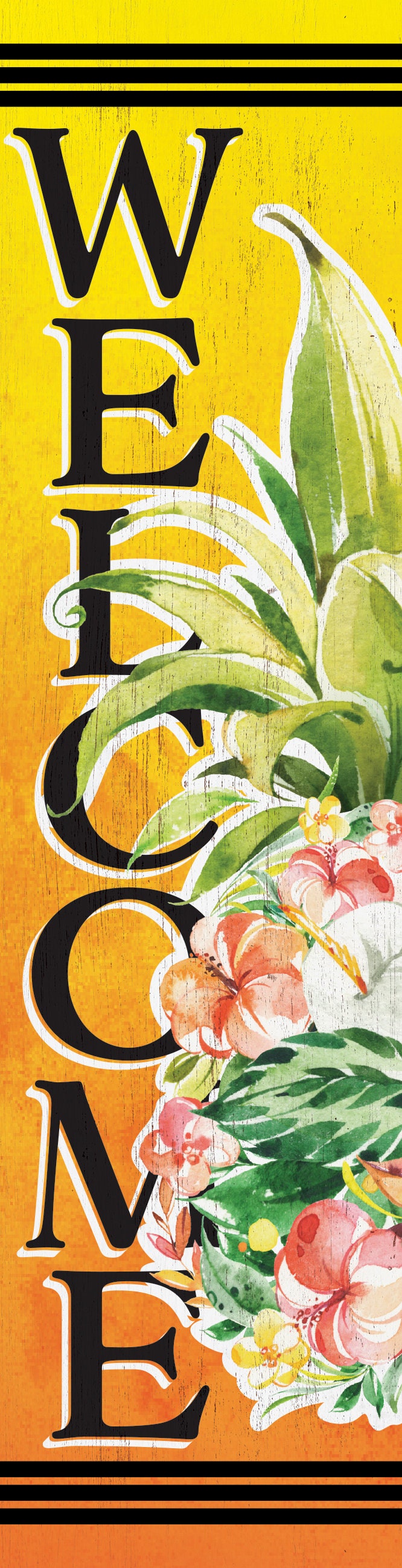 36in Summer Pineapple Welcome Wooden Porch Sign, Tropical Front Door Wall Decor, Rustic Farmhouse Outdoor Entryway Display