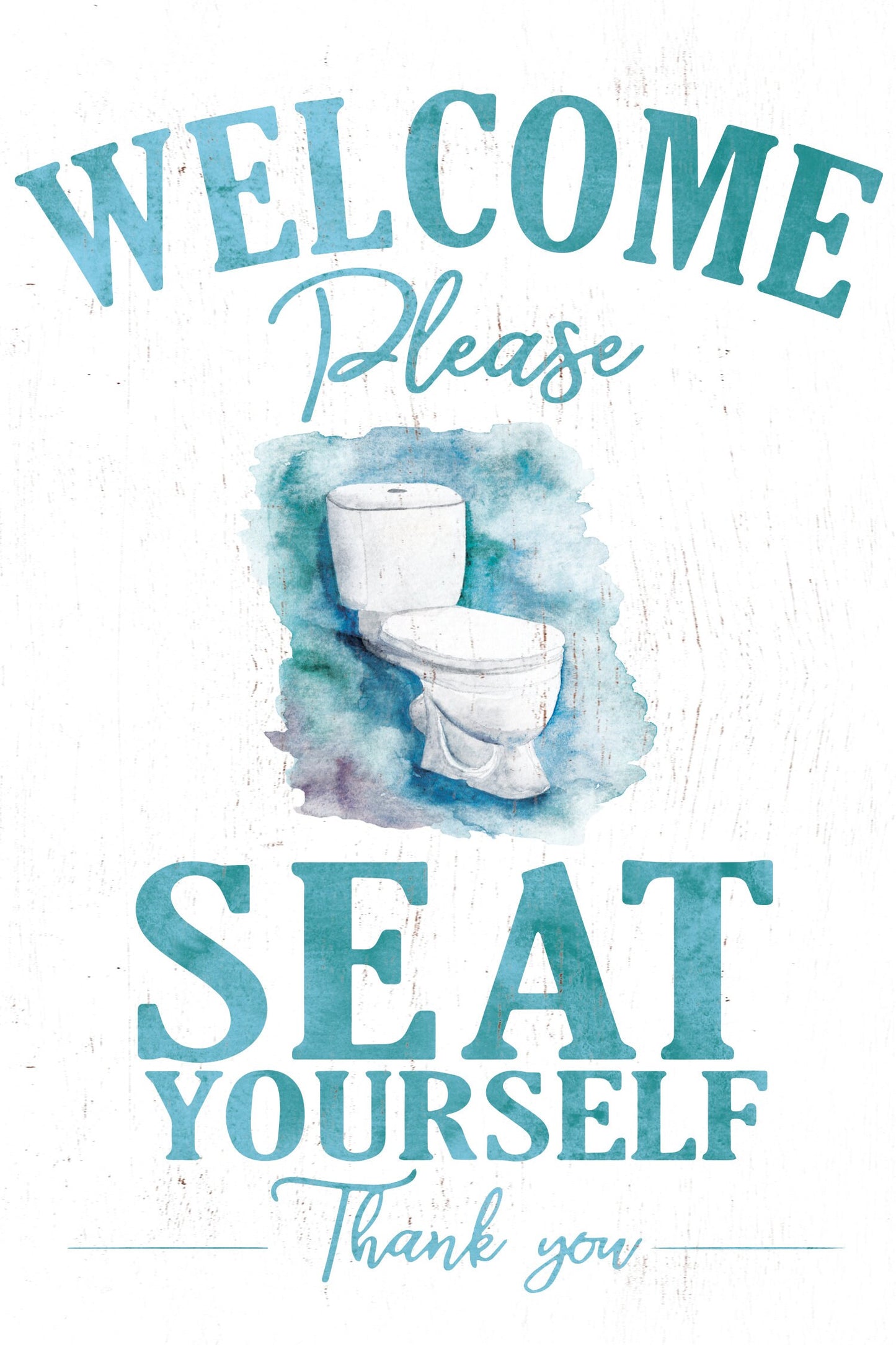 Welcome Please Seat Yourself Thank You - 7.5in x 5in Humor Wooden Wall Decor Sign - Perfect for Home, Bathroom & Office, Great Gift Idea