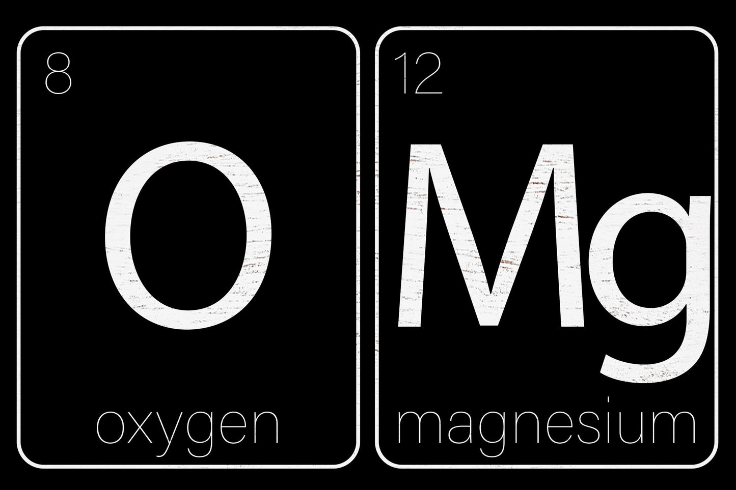 Laugh Out Loud with Chemistry: 7.5in x 5in Wooden Wall Decor Sign - "OMG Oxygen and Magnesium" - Witty & Fun