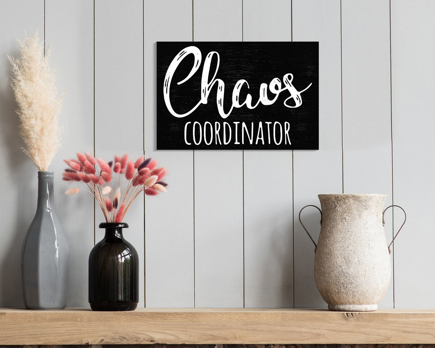 Embrace the Chaos: 7.5in x 5in Wooden Wall Decor Sign - "Chaos Coordinator" - Clever & Fun