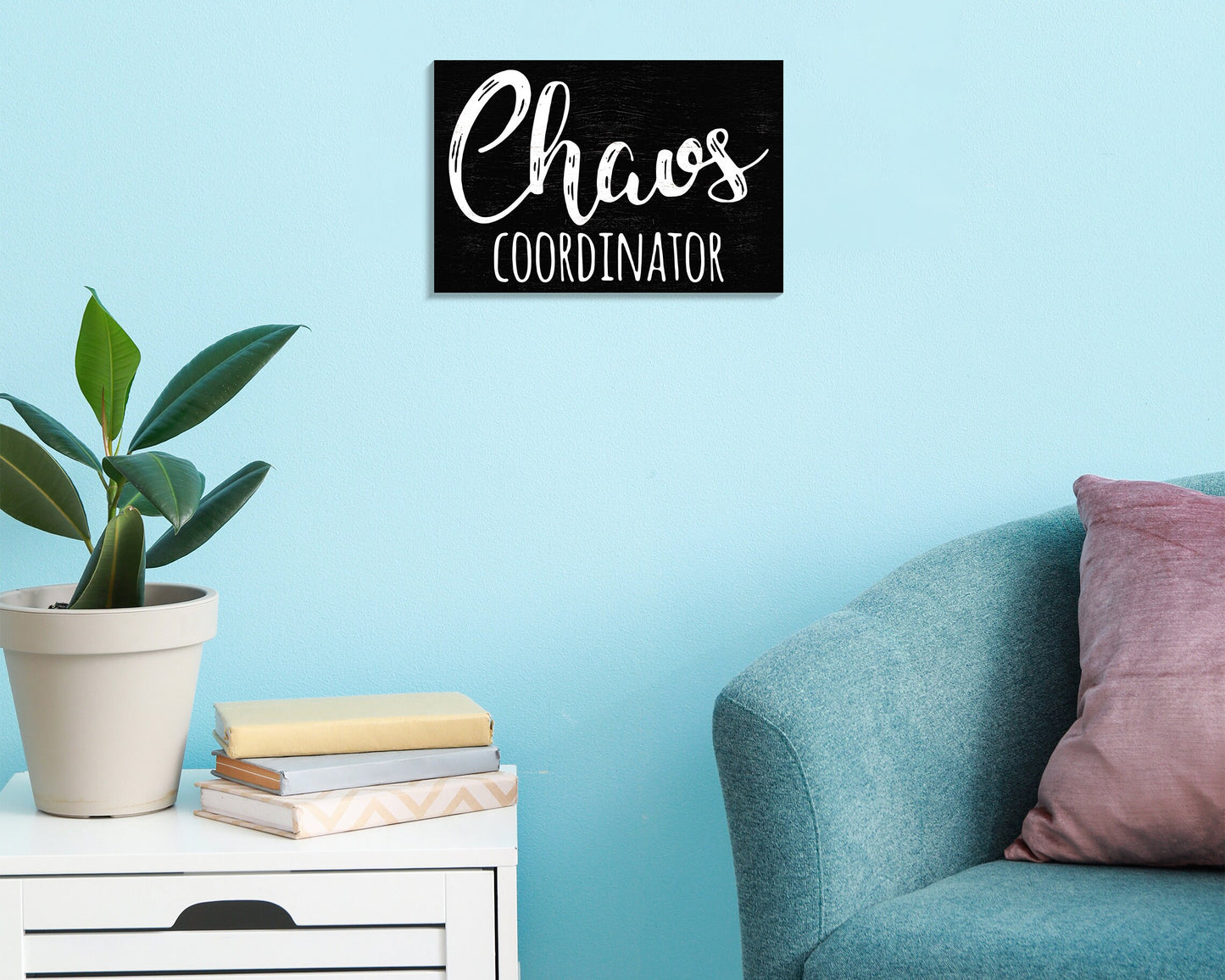 Embrace the Chaos: 7.5in x 5in Wooden Wall Decor Sign - "Chaos Coordinator" - Clever & Fun