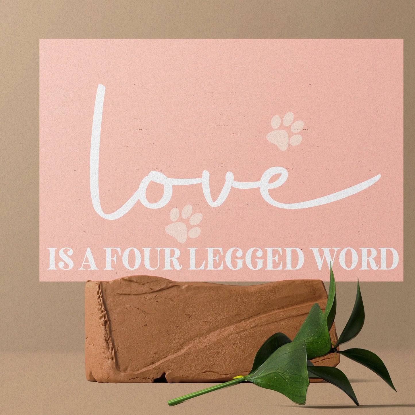 Love Is A Four Legged Word - 7.5x5in Wall Decor - Charming Wooden Sign for Pet Lovers, Ideal for Home & Office, Great Gift Idea