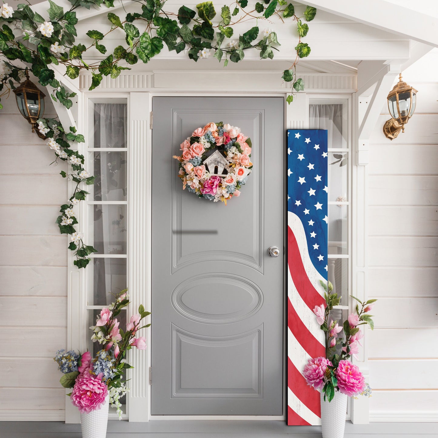 72in 4th of July Wooden Porch Sign - Patriotic Decor to Celebrate Independence Day with Style
