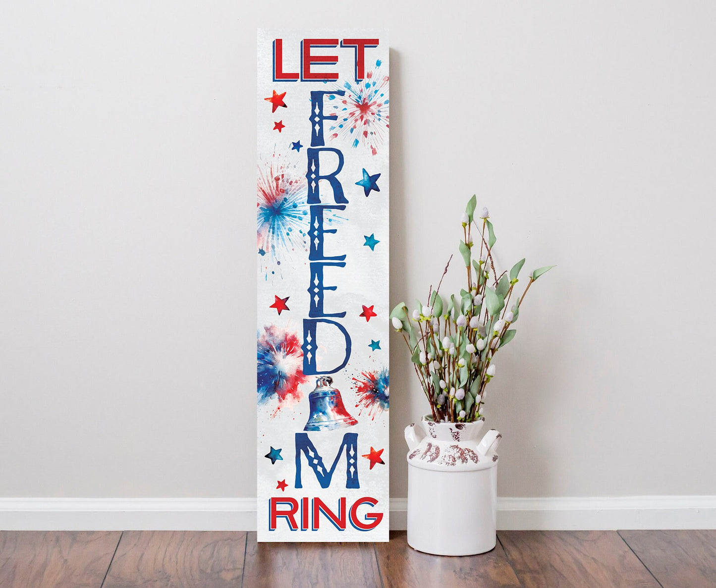 36in "Let Freedom Ring" 4th of July Porch Sign | Perfect for Patriotic Decor | Ideal for Entryway, Mantle, Living Room, Kitchen, Porch Decor