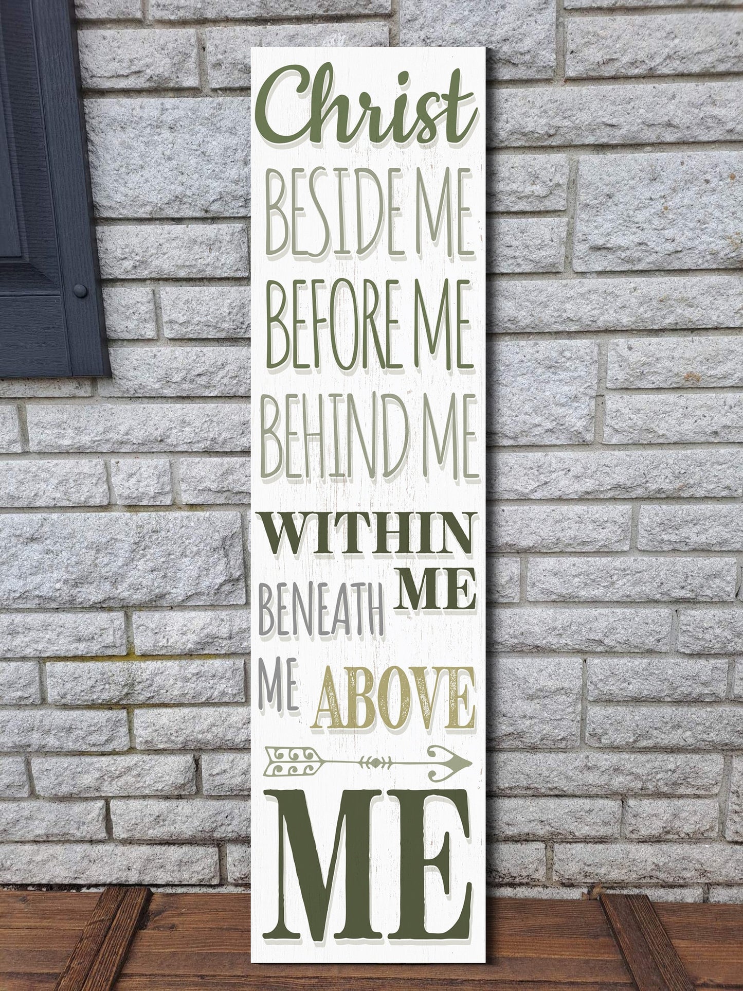 36in Christian Motivational Wooden Porch Sign - Inspirational Front Door Wall Decor for a Positive and Uplifting Atmosphere Fun Door Sign
