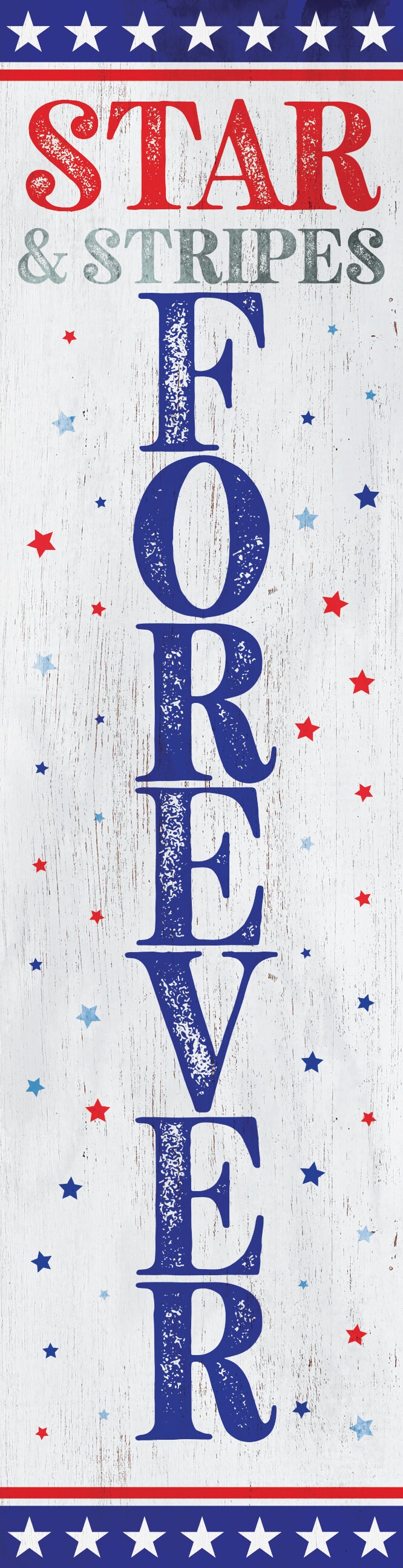 36in 4th of July Stars & Stripes Forever Porch Sign - Patriotic Front Door Decoration