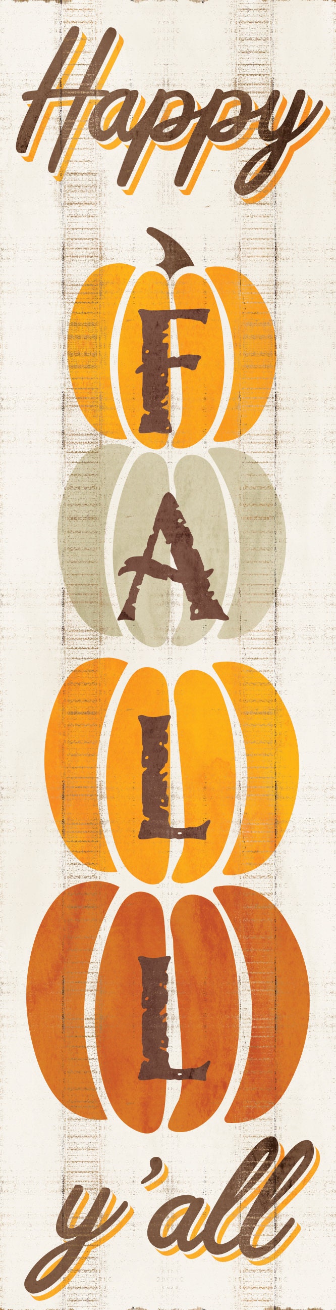 36in "Happy Fall Y'all" Wooden Porch Sign Seasonal Front Door Display | Perfect for Autumn Celebrations | Rustic Decor