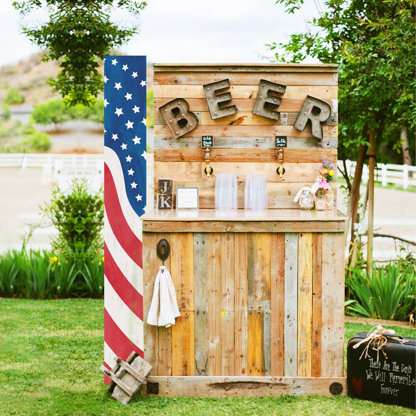 72in 4th of July Wooden Porch Sign - Patriotic Decor to Celebrate Independence Day with Style