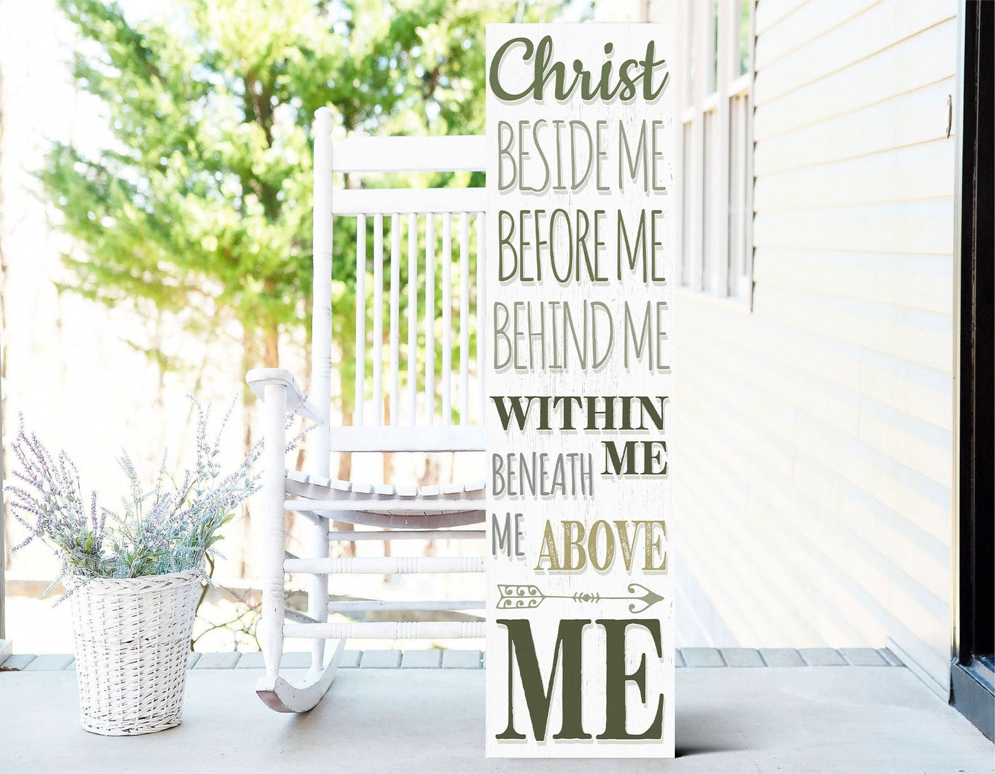 36in Christian Motivational Wooden Porch Sign - Inspirational Front Door Wall Decor for a Positive and Uplifting Atmosphere Fun Door Sign