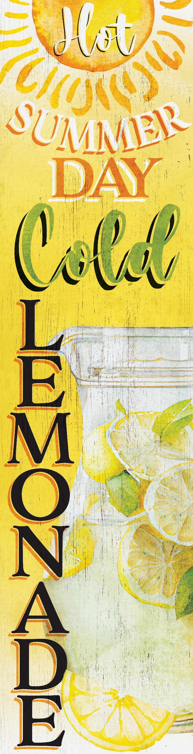 36in "Hot Summer Day, Cold Lemonade" Porch Sign - Refreshing Front Door Decor for Sun-Soaked Seasonal Display