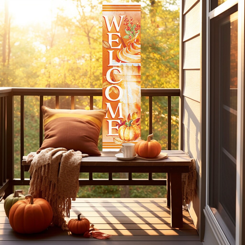 36-Inch “Welcome to Drink” Fall Porch Sign - Festive Outdoor Party Decor | Fall Entryway Decoration | Autumn Home Accent | Seasonal Porch Sign
