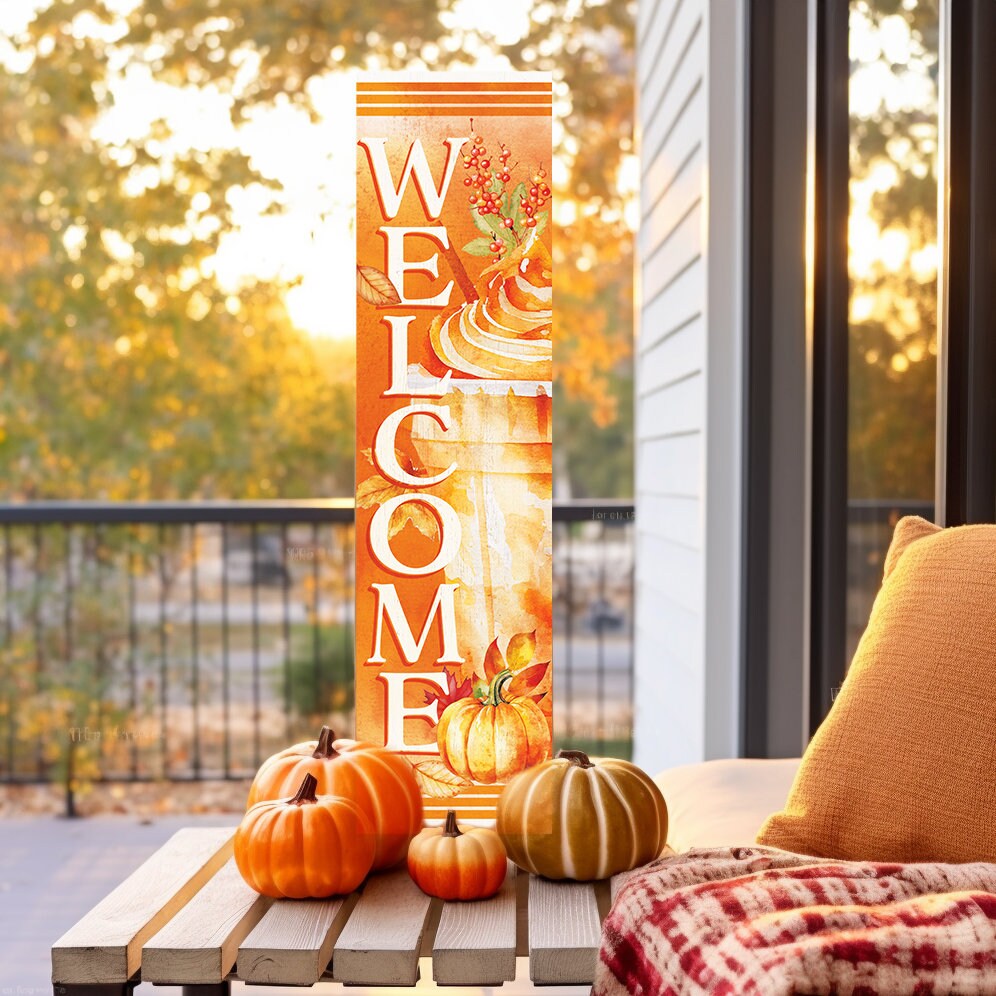36-Inch “Welcome to Drink” Fall Porch Sign - Festive Outdoor Party Decor | Fall Entryway Decoration | Autumn Home Accent | Seasonal Porch Sign