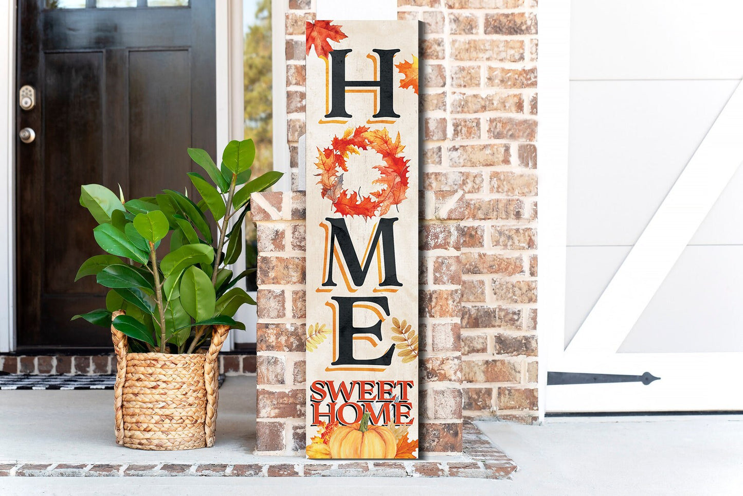 36in "Home Sweet Home" Fall Porch Sign - Front Door Decor for Autumn Celebrations