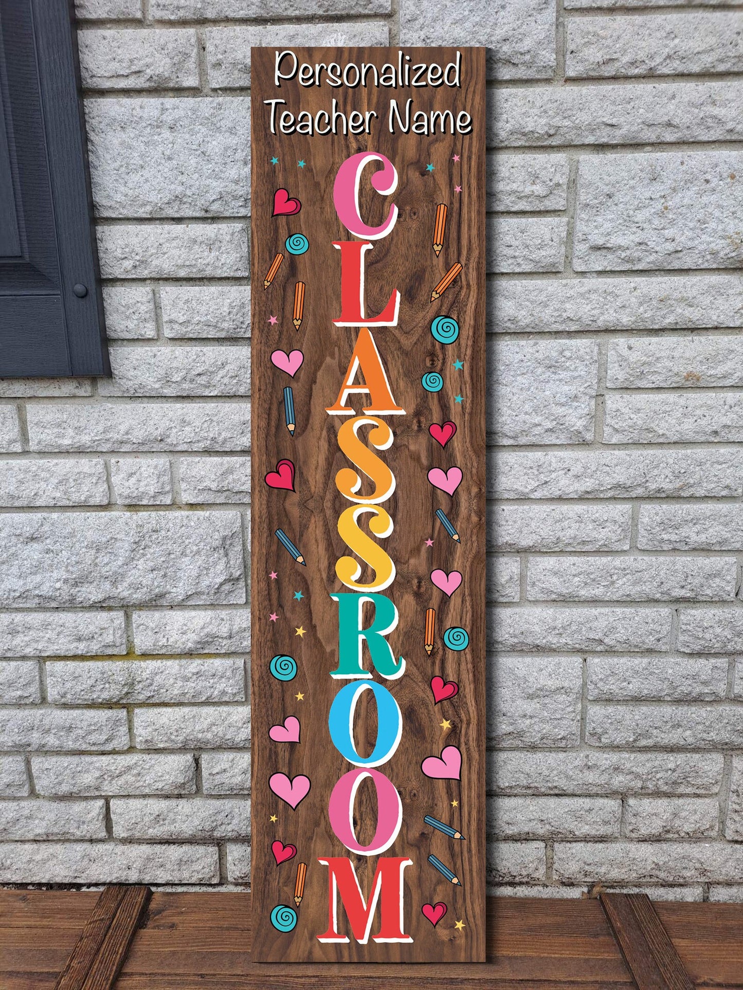 36in Personalized Teacher Name Classroom Door Sign - Teacher Gifts, Teachers Appreciation Gift, Classroom Door Hanger, Classroom Decor