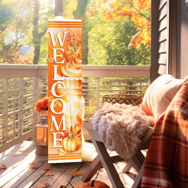 36-Inch “Welcome to Drink” Fall Porch Sign - Festive Outdoor Party Decor | Fall Entryway Decoration | Autumn Home Accent | Seasonal Porch Sign