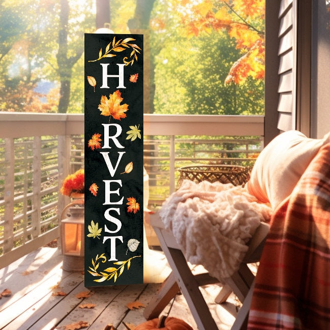36in "Harvest" Fall Porch Sign | Front Door Decor | Autumn Celebrations Sign | Vintage Farmhouse Decor | Seasonal Outdoor Decoration