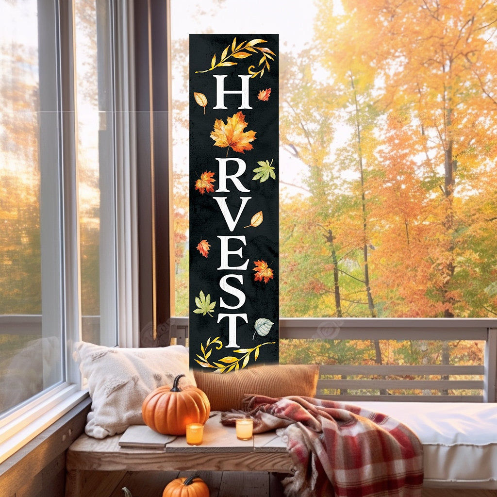 36in "Harvest" Fall Porch Sign | Front Door Decor | Autumn Celebrations Sign | Vintage Farmhouse Decor | Seasonal Outdoor Decoration