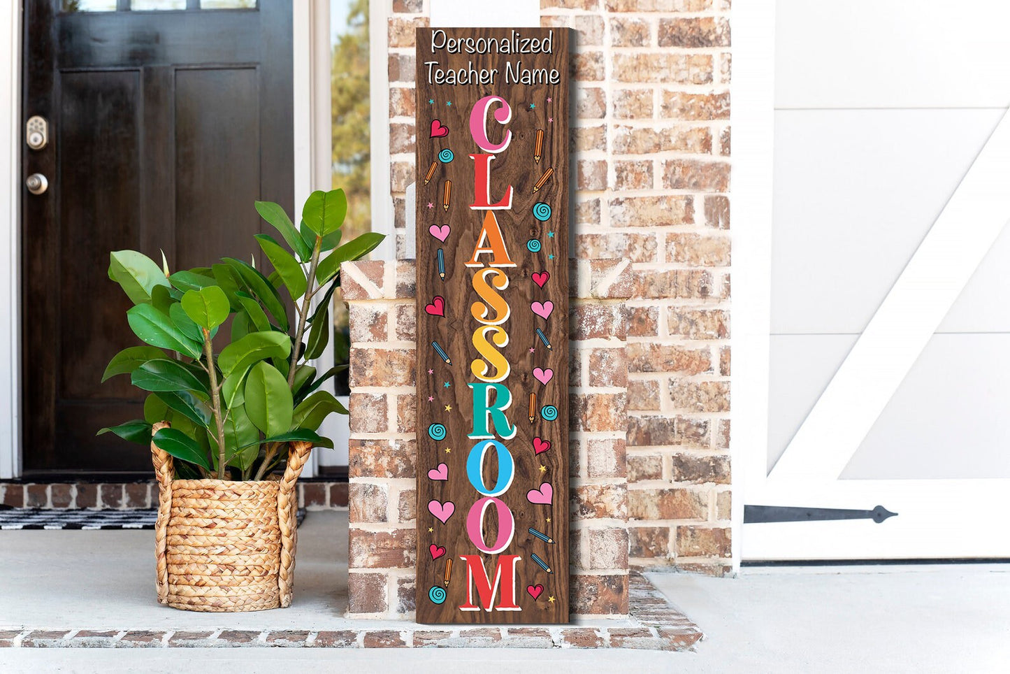 36in Personalized Teacher Name Classroom Door Sign - Teacher Gifts, Teachers Appreciation Gift, Classroom Door Hanger, Classroom Decor